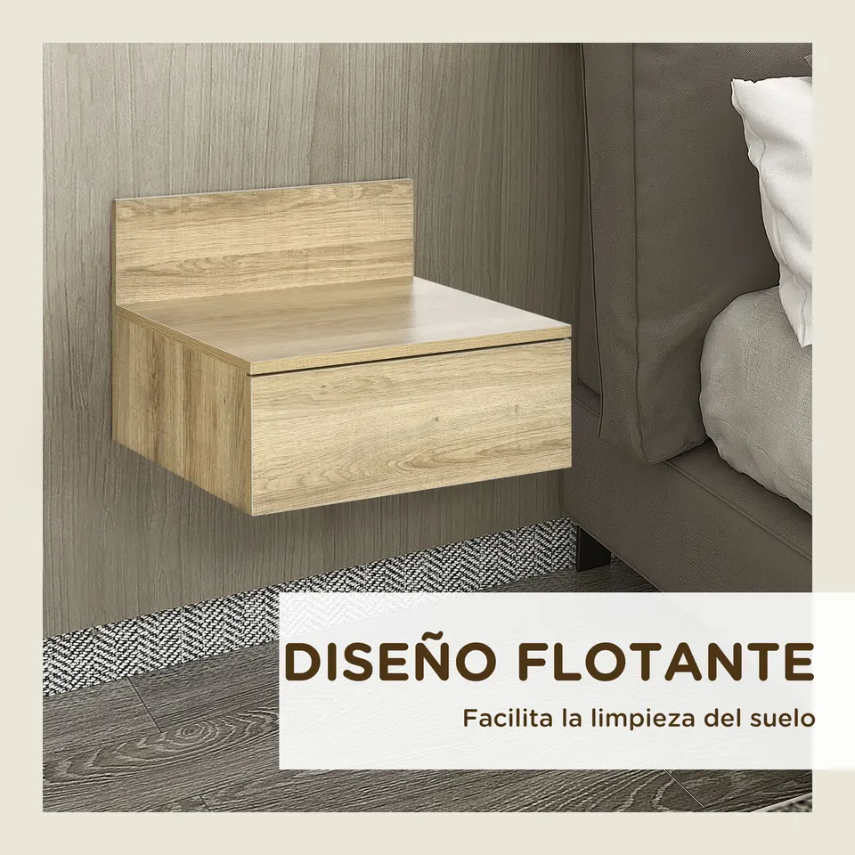 HOMCOM Comodino moderno Comodino con 2 cassetti Comodino per