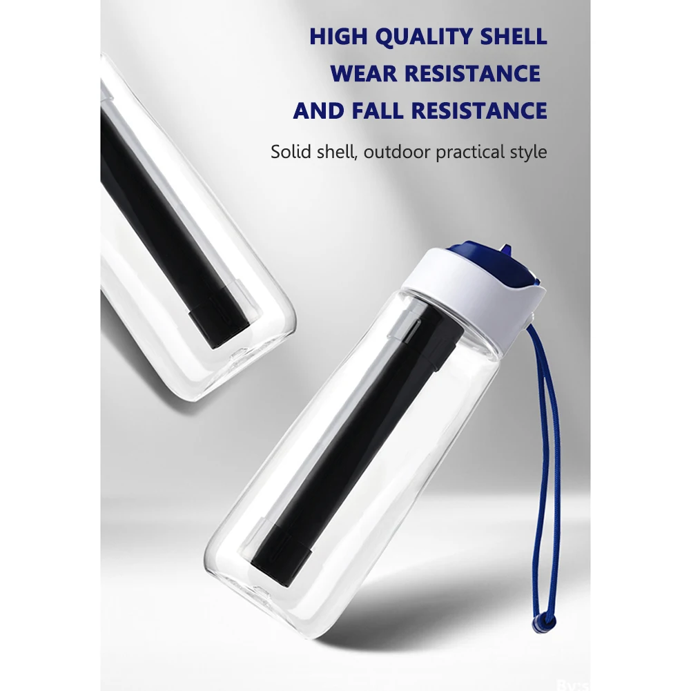 750ml Straw Filter Cup Portable Camping Survival Water Purifier Drinking Bottle