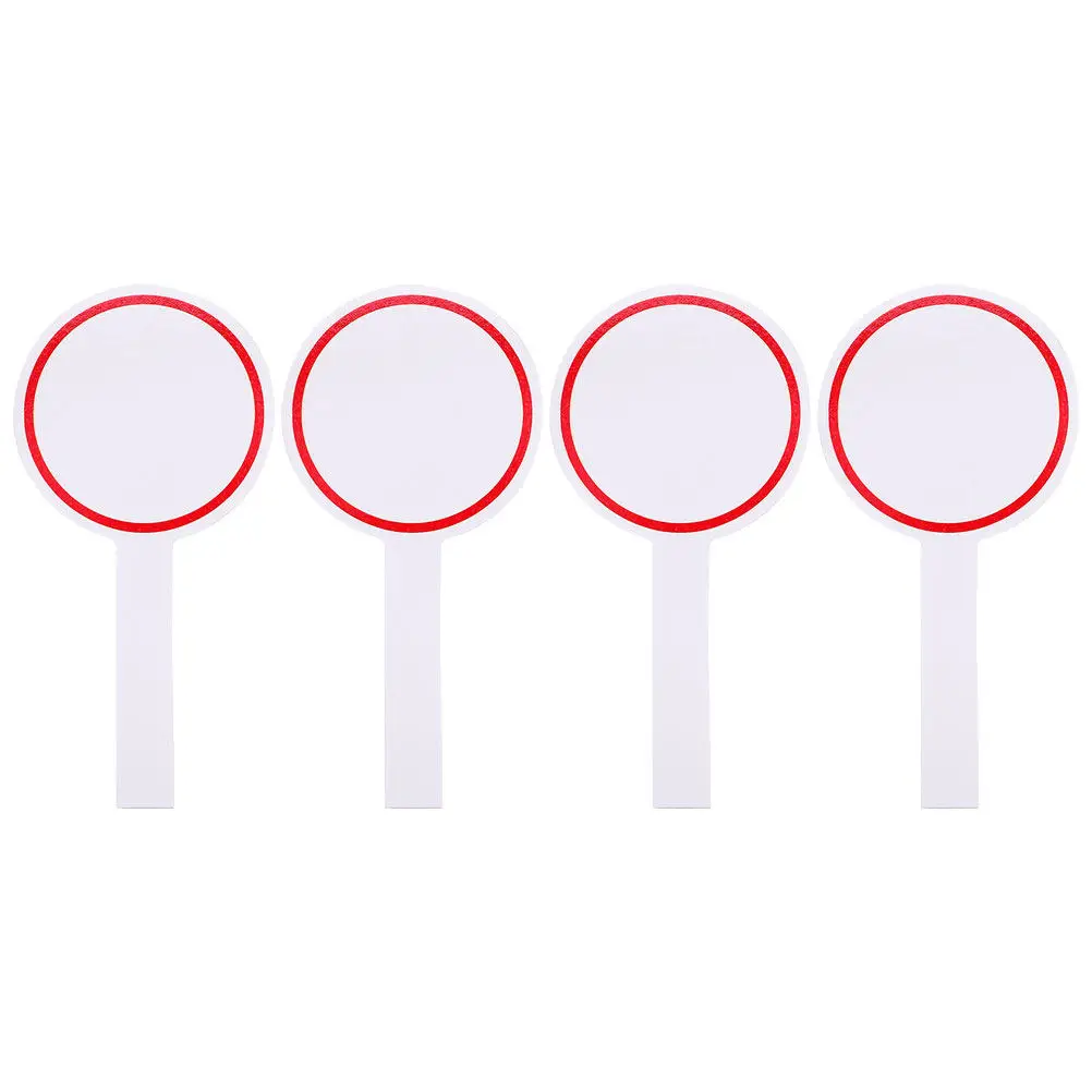 4Pcs 휴대용 화이트보드 드라이 이레이즈 패들 빈 점수판 교실 투표 점수 매기기용 간편 지우기 쓰기 보드