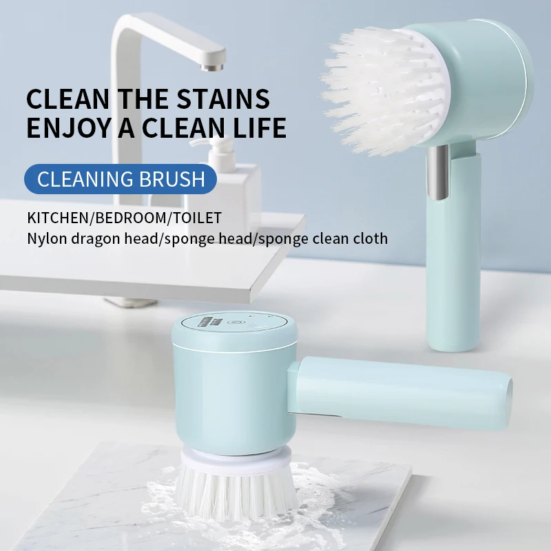 

Electric Cleaning Brush USB Rechargeable Household Kitchen Floors Tiles Brush Folding Cleaning Brush Toilet Cleaning Tool