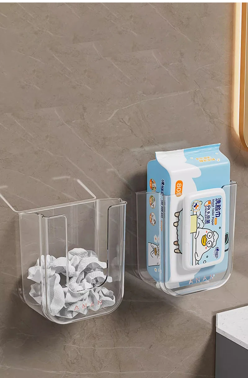 An der Wand montierte Taschentuch-Organizer-Box, nicht perforierte Aufbewahrungsbox für Feuchttücher mit großer Öffnung und starker Tragfähigkeit – Detail 3