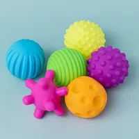 Pet Toy Cat and Dog Sensory Balls Silicone Massage Soft Ball Pet Textured Multi Ball Colorful Pet Touch Hand Ball Toy 6pcs