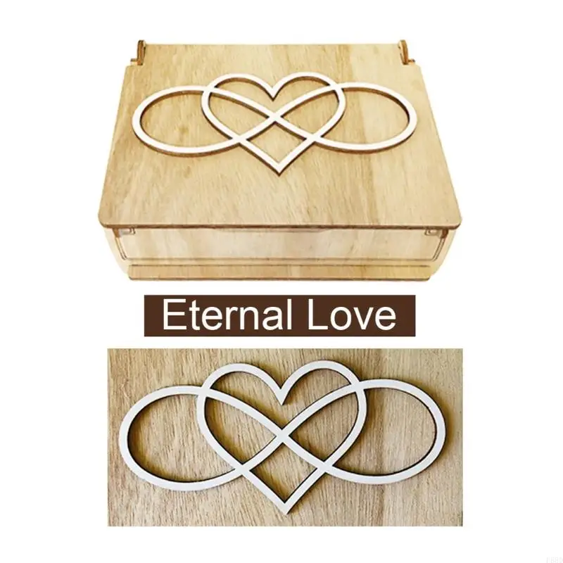 F68D Wooden Heart Frame Clear Wedding Guest Book Sign Drop Box Decor