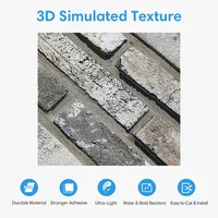 10 ชิ้น/20 ชิ้น 3D Faux Brick Peel และ Stick ผนังแผงกันน้ํา PVC ผนังแผงสําหรับห้องครัว, ห้องนั่งเล่น, ผนังตกแต่ง 4