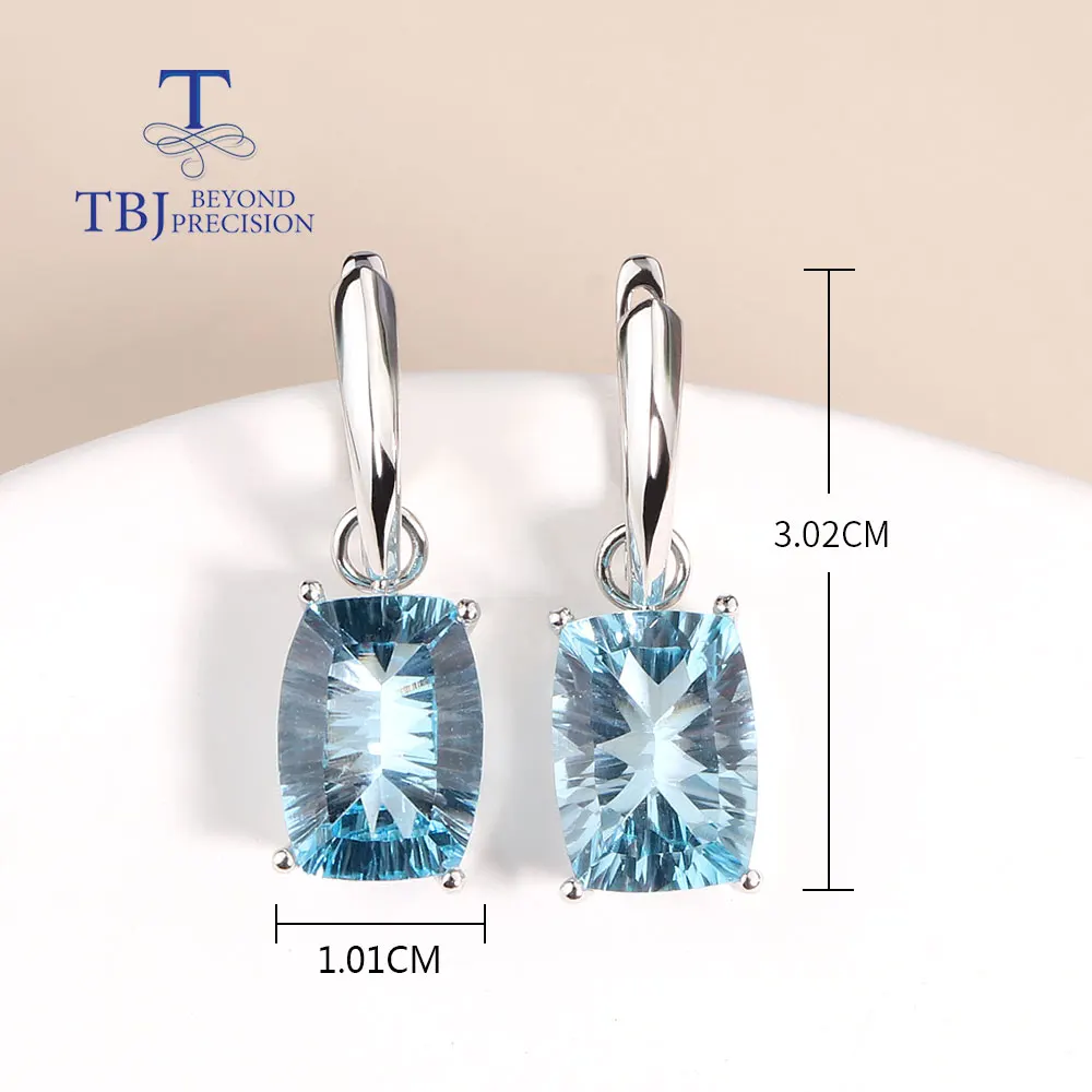 Orecchini Pendenti In Argento 925 Con Topazio Azzurro - Gioielli Eleganti Per Donne, Regalo Perfetto - Foto 7