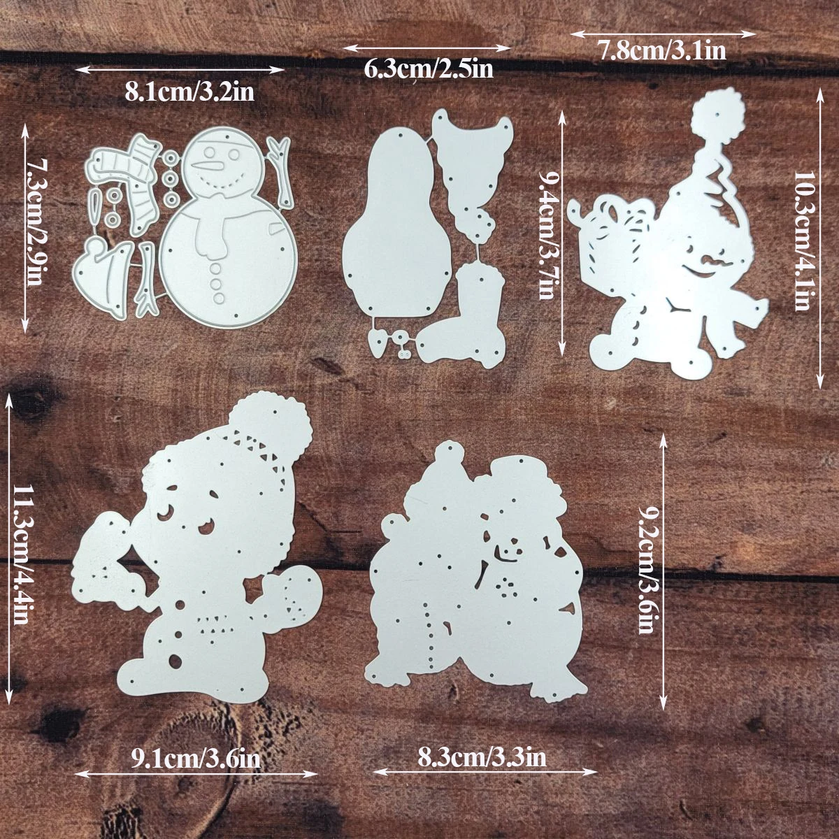 Snowman & Trees Frame Metal Cutting Dies - DIY Scrapbooking, Card Making, Embossing Stencils (5.5x4.25 Inch)