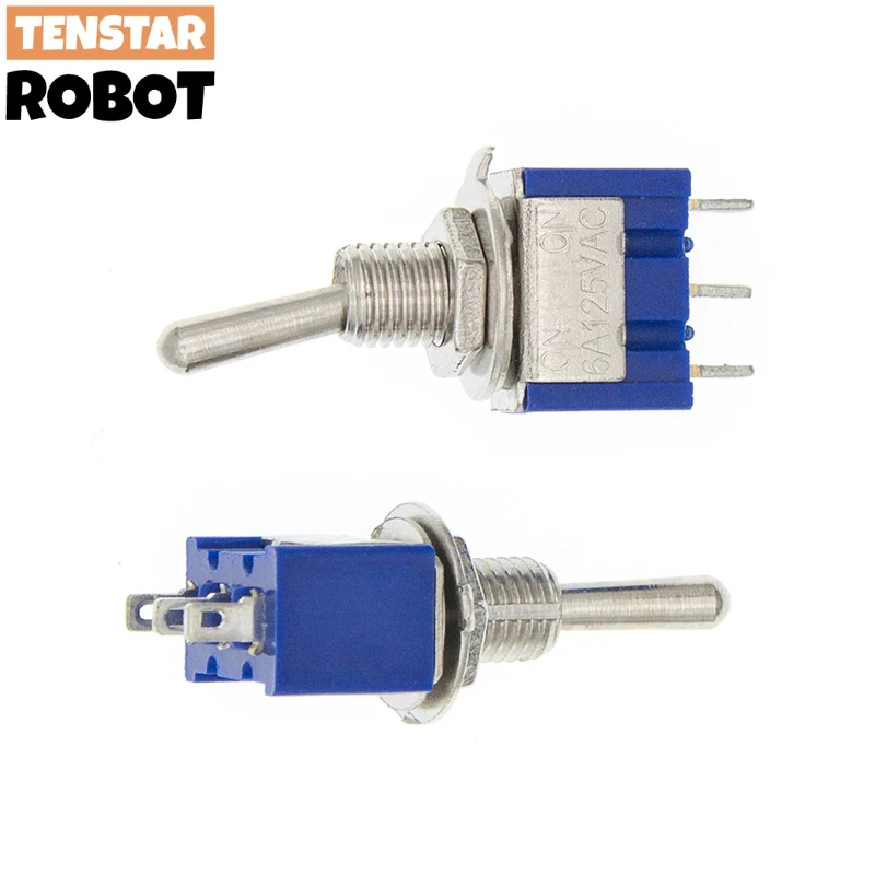 Toggle switch 10pc Blue Mini MTS-102 3-Pin SPDT ON-ON 6A 125VAC Miniature toggle switches