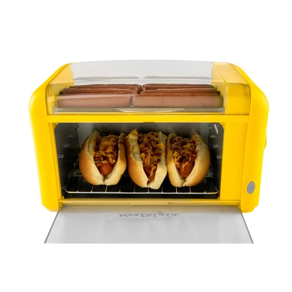 

Hot Dog Roller & Bun Warmer, 8 Hot Dogs And Warm 8 Buns, Non Stick Oven