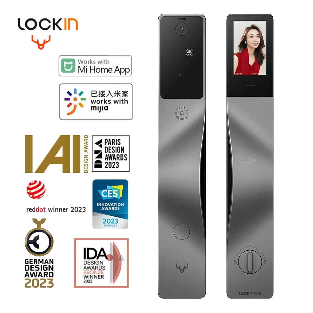 

Lockin Smart Lock 3D Face Recognition Wifi Fingerprint Lock Automation Electronic Cat Eye APP Remote Support Mi Home Mijia