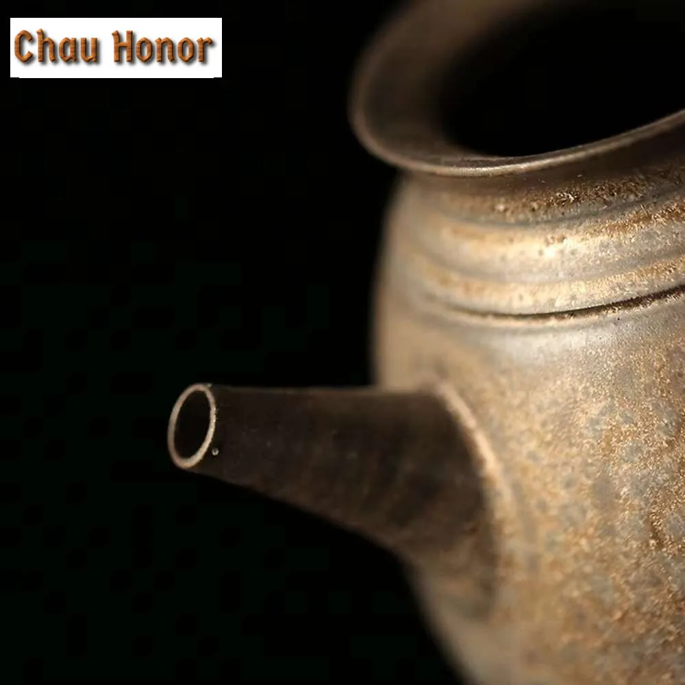 200ml Chinese Iron Rust Glazed Tea Pitcher Japanese Thin Tire Coarse Pottery Cha Hai Justice Cup Coffee Cafes Accessories Gifts