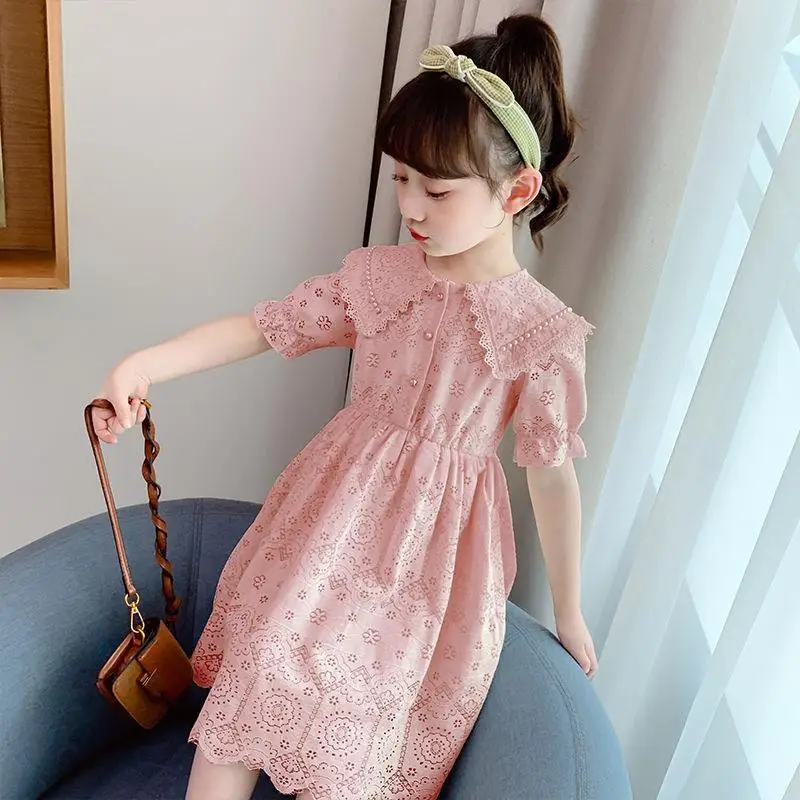 Girls Dress 2023 New Summer Childrens Fashion Princess Dress Little Girl Short Sleeve Fairy Kids
