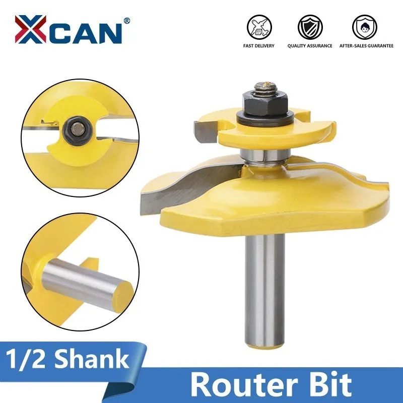 

XCAN 1pc 12.7mm Shank Molding Router Bit 1/2" Shank Wood Milling Cutter Matched Standard Ogee Door Knife For Panel