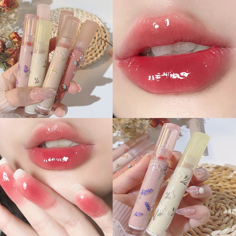 

Waterproof Mirror Glitter Lip Glaze Watery Lip Gloss Long Lasting Transparent Jelly Liquid Lipstick Womon Lips Makeup Cosmetics