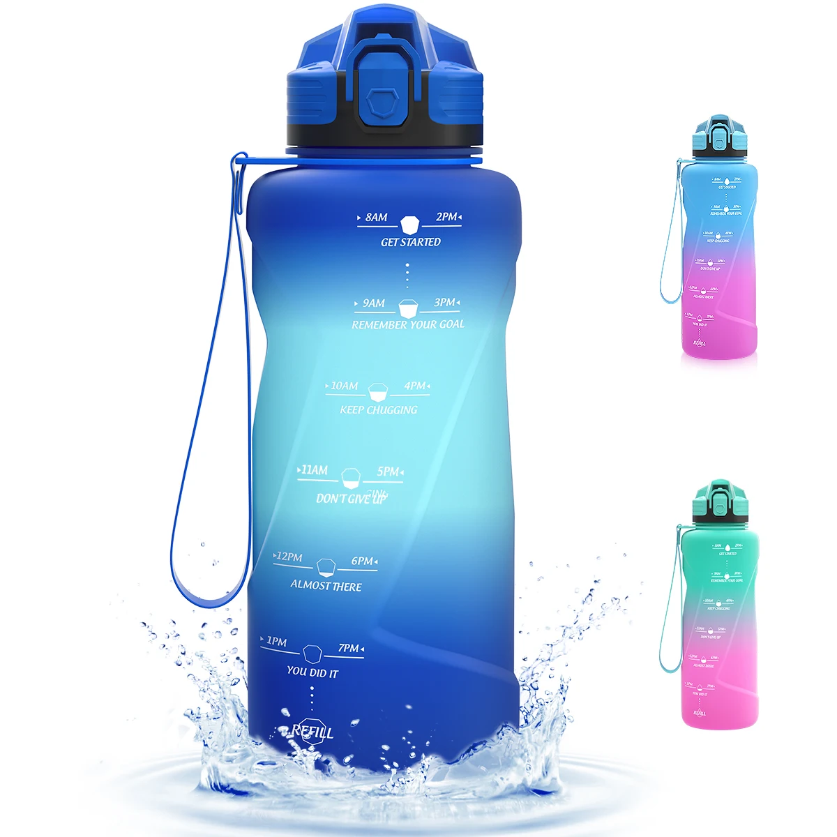 1500ML Sports Water Bottle Large Capacity Fitness With Scale Gradient Kettle Outdoor Plastic Portable Leakproof Water Bottle