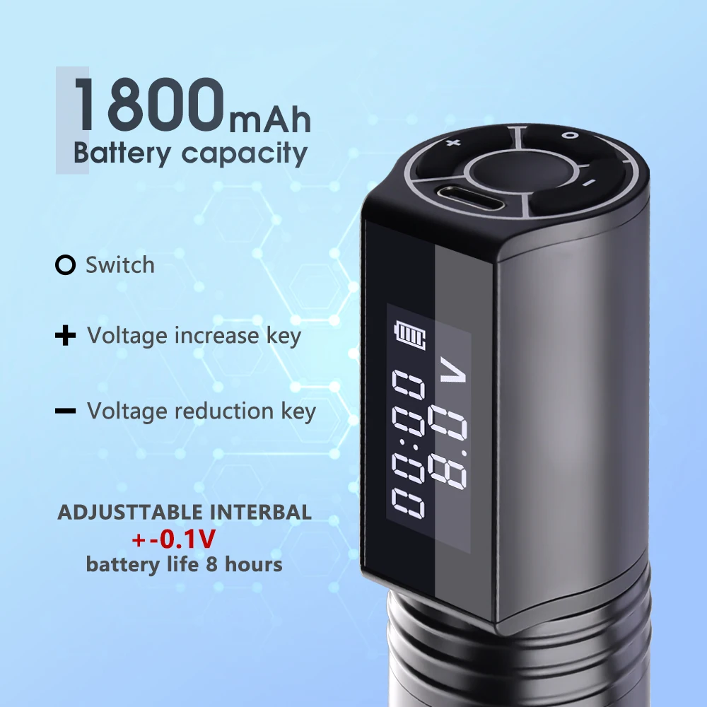 Trex タトゥーペン T-rex-ワイヤレスタトゥーペン,プロフェッショナル,1800mAh