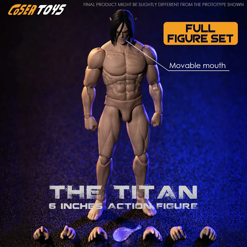 

COSER TOYS AD-001 AD-002 1/12 Scale Attack on Titan 16.8cm Eren Jaeger 6 inches Action Figure Model Toys for Fans