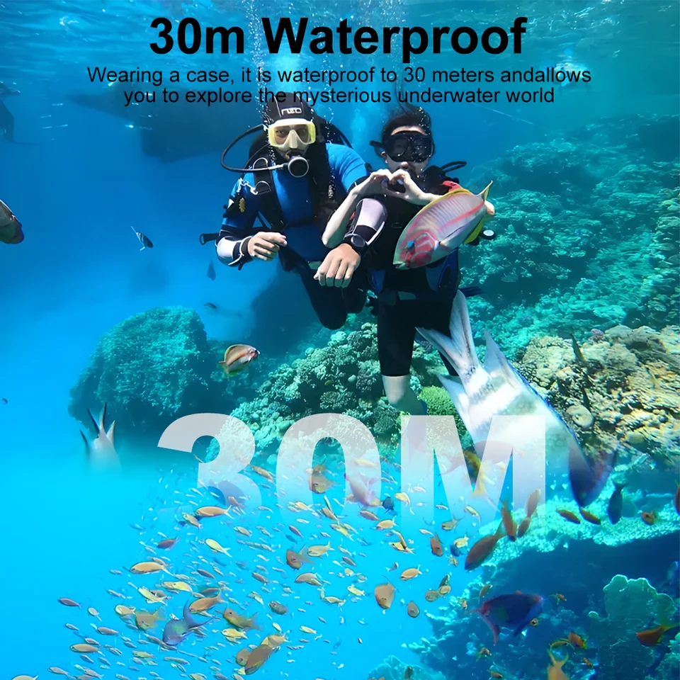 Ourlife MTR60 Action 2.0'' Touch Screen EIS 170° Webcam 30M Waterproof 5X Zoom WiFi 5K Sport Camera With Remote Control_voghion.com