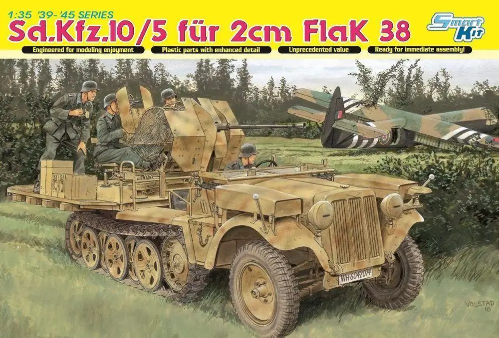 

DRAGON 6676 1/35 SCALE Sd.Kfz.10/5 fur 2cm FlaK 38