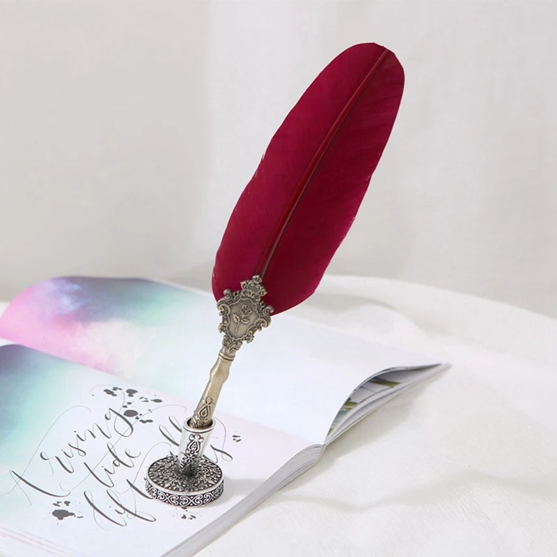 캘리그라피 깃털 딥 펜 잉크 펜촉 세트, 초보자용 퀼펜, 명절 선물, 사무용품