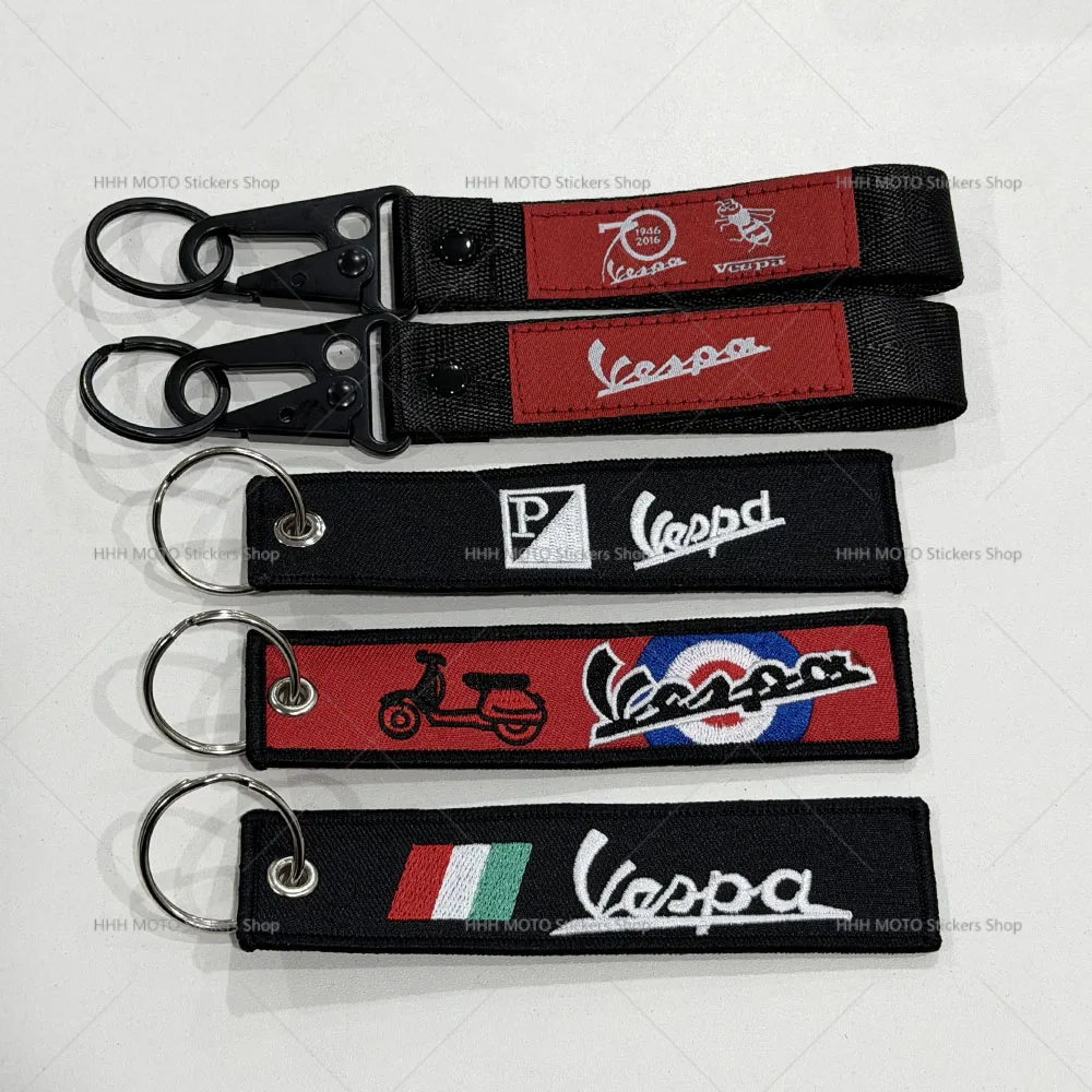 Portachiavi Decorativo Durevole con Ricamo su Due Lati, Accessorio per Chiavi Moto, per Chiavi di Scooter Vespa - immagine 5