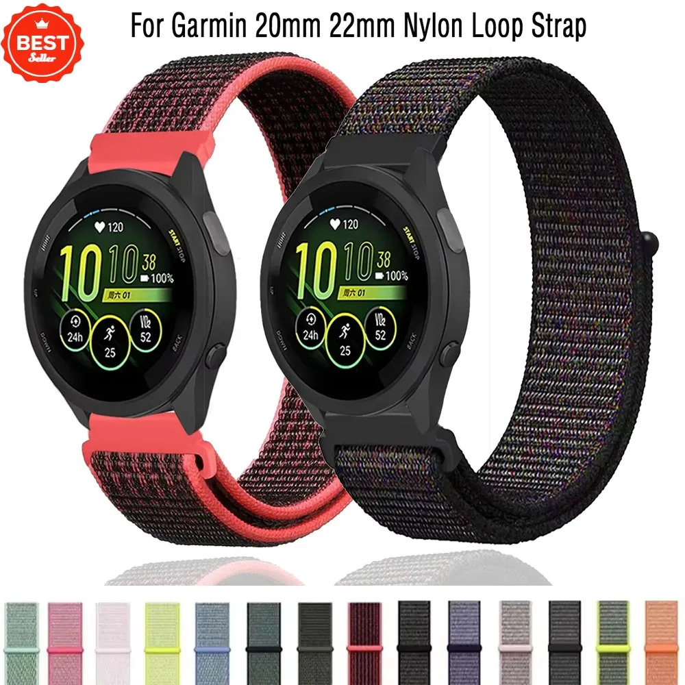 Durable Nylon Loop Strap - 20mm/22mm Adjustable Fabric Wristband