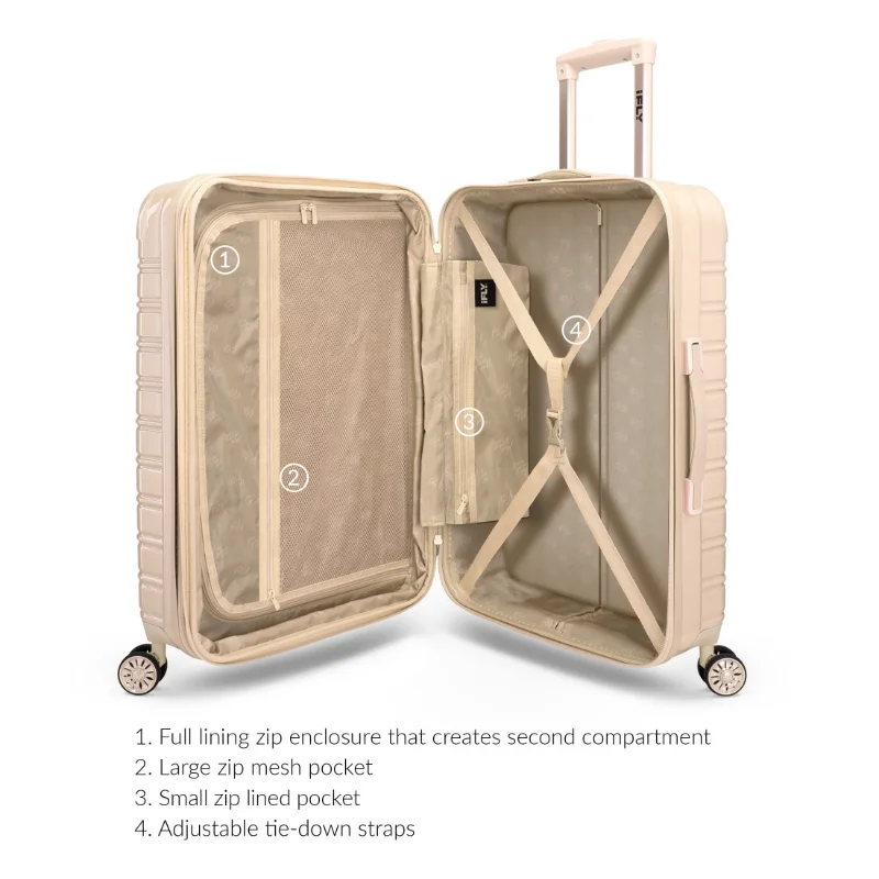 iFLY Hardside Luggage Fibertech 2 Piece Set, Champagne