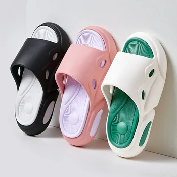 Sport Style Thick Bottom Slippers For Women Men Fashion Design Beach Platform Slides Woman Bathroom Non-Slip Flip Flops Female 1