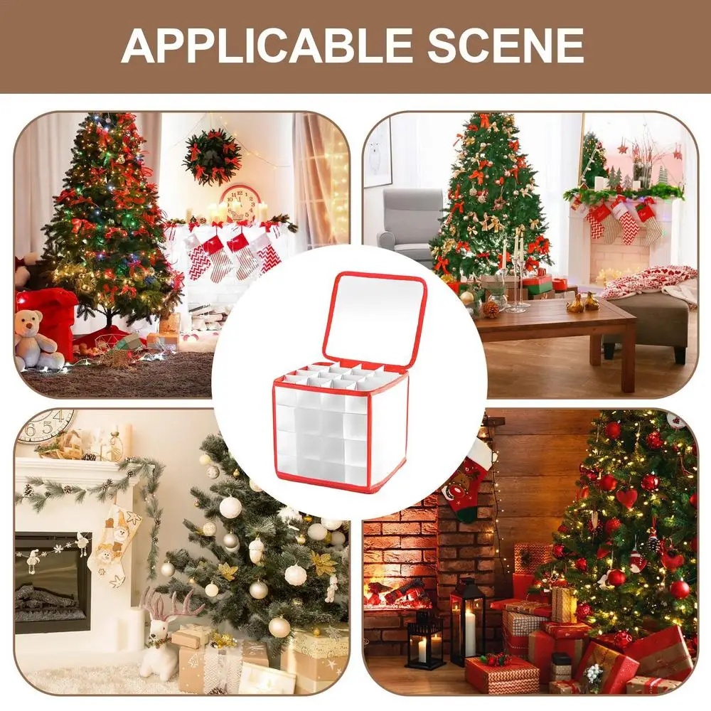 Description Picture 5 of item64 Grid Ornament Storage Organizer Jewelry Bead Storage Container Craft Organizer Thick Detachable Christmas Accessories Holder