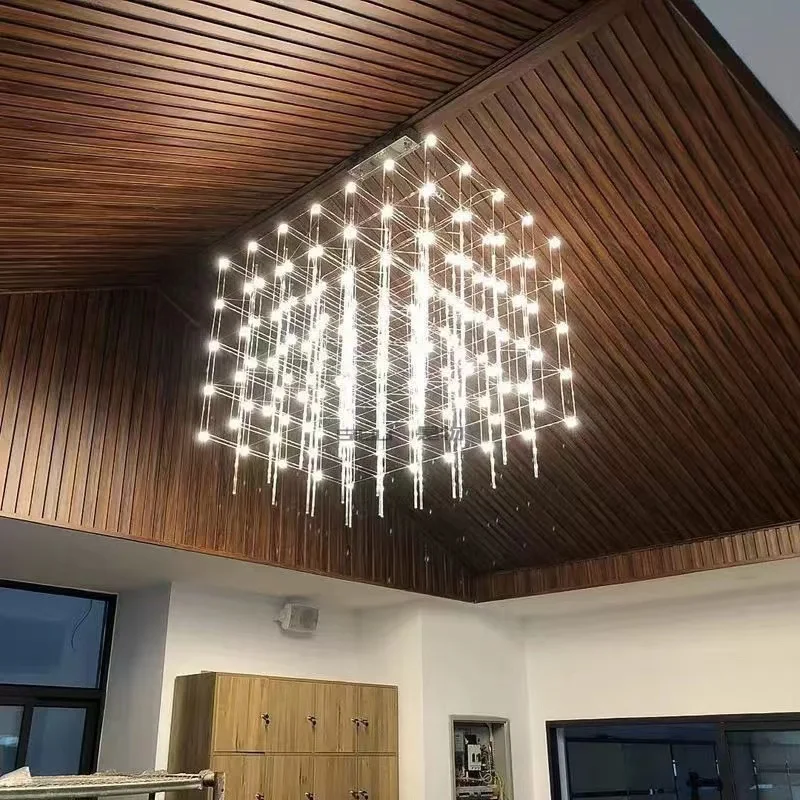북유럽 식탁 큐브 펜던트 램프, 모던하고 심플하고 창의적인 반딧불, 프론트 데스크, 거실 LED 램프