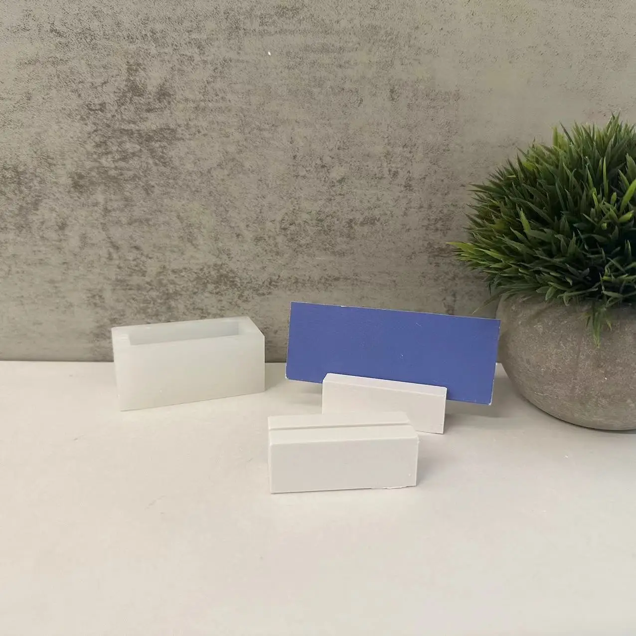Small Rectangle Business Card Holder Silicone Mold Diy Plaster Cement Moulds silicone mold