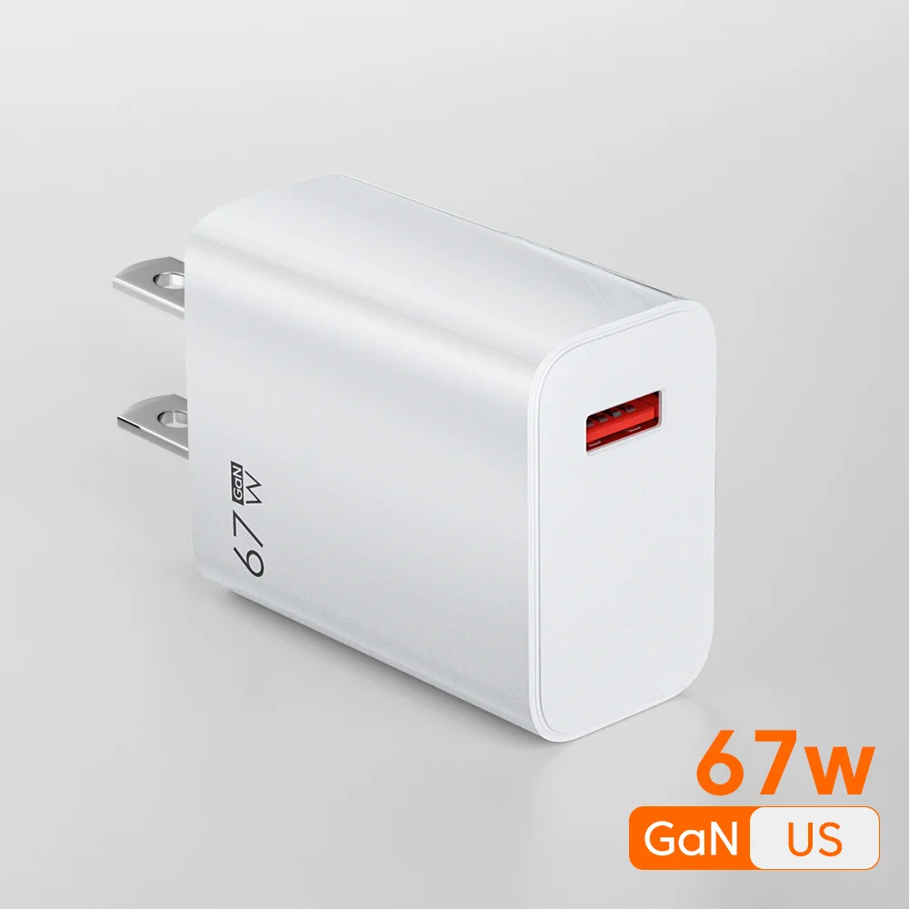 Ładowarka USB Total 67W GaN Szybkie ładowanie Adapter telefonu komórkowego Szybka ładowarka USB QC3.0 Adapter do iPhone15 Samsung Xiaomi Redmi