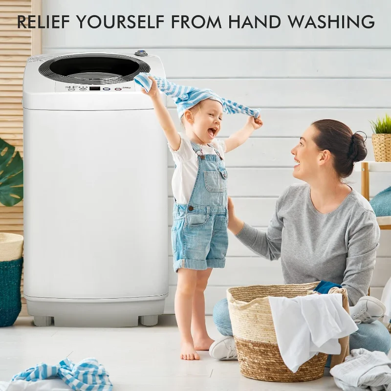 Compact Full Automatic Portable Washing Machine 8Lbs