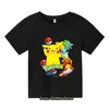 Summer New 3-14 Year Old Children's Pokemon Fashion Clothing Boys Short Sleeved Pikachu T-shirts Girls Casual T-shirts 6