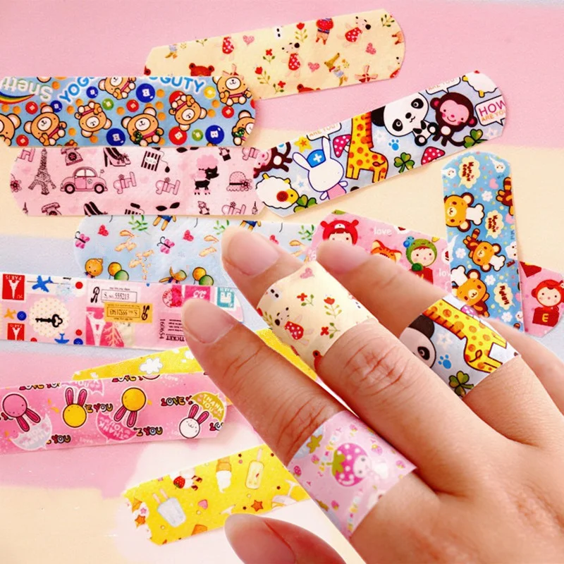 100pcs Cartoon Animal Pattern Waterproof Hemostasis Kids Band Aid Stickers Adhesive Bandage Wound Strips Plasters for Children 2