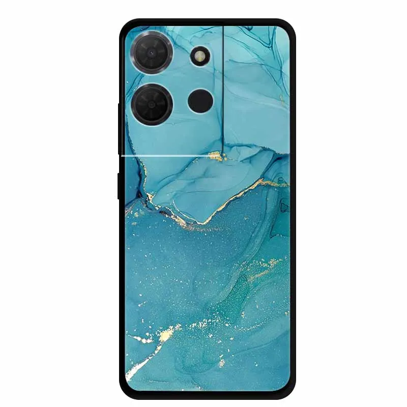 Stylish Black Marble Silicone Phone Cover - Fashionable and Protective TPU Shell