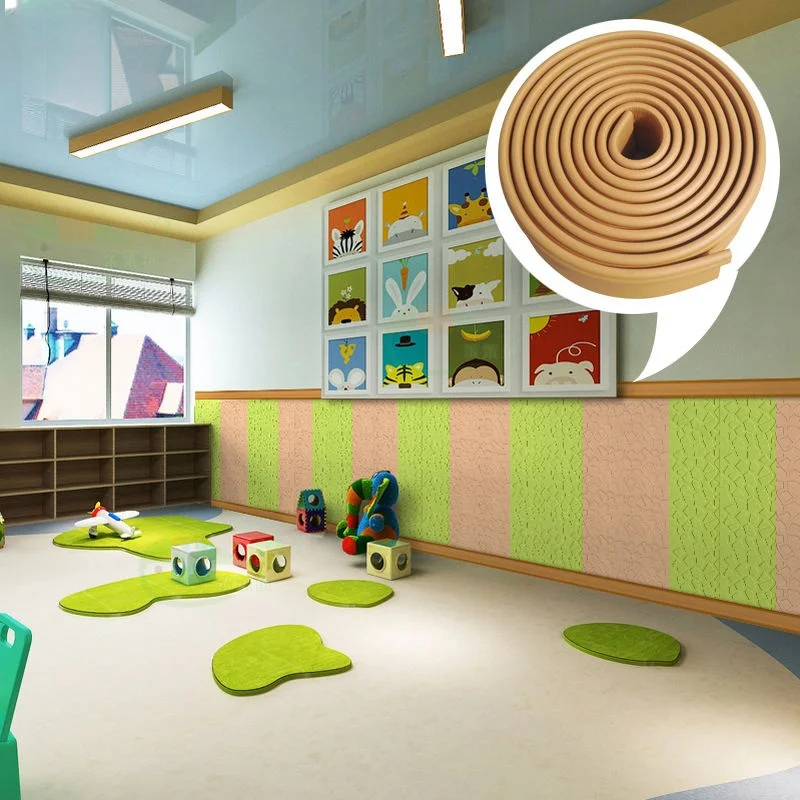 5 Meters Self-Adhesive Skirting Decor Line NBR Soft Material Wall Trim Lines 3D Wall Sticker Anticollision Molding Line