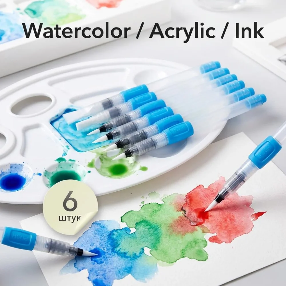 Nachfüllbares Wasserpinsel-Set, Füllfederhalter für Aquarell- und lösliche Farbstifte, Kunstmalwerkzeuge – Detail 3