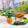 Dinosaur World Track Racing Track Toy Set Dinosaur Railway Toy Car Educational Bend Flexible Race Track Toys For Boy Gift 6