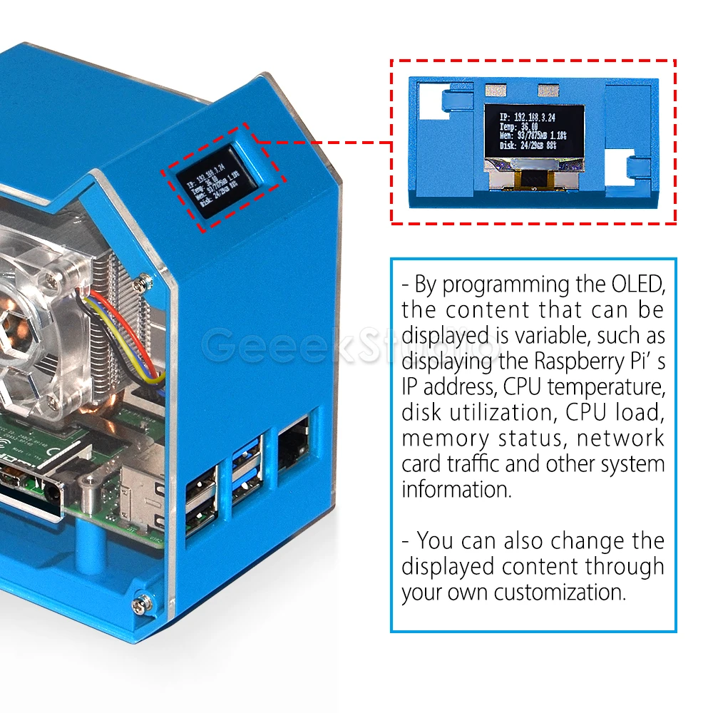 Suporte do Ventilador de Refrigeração para Raspberry pi 4b Mini Tower Case Enlosure Shell com Ice Tower Abs Novo - Imagem 4