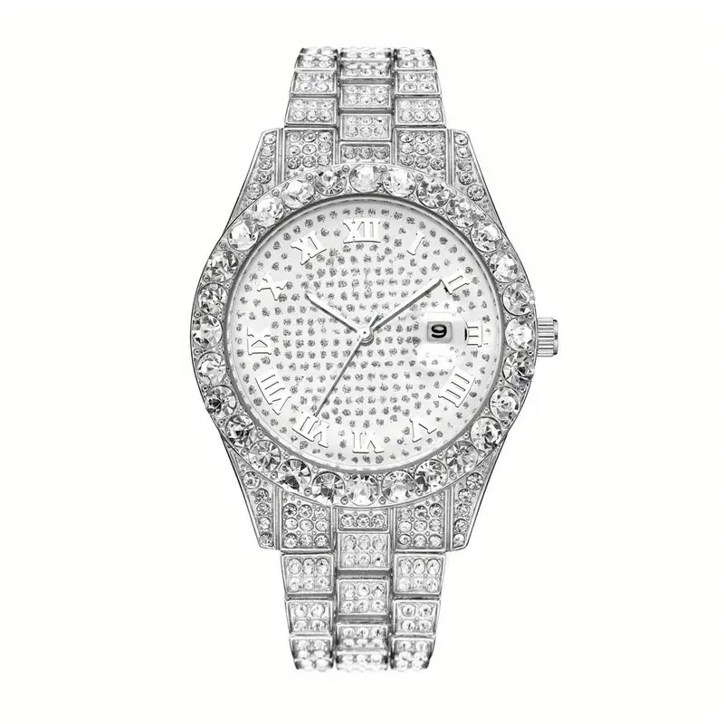 قطعتان/مجموعة من ساعات الهيب هوب الفاخرة للرجال، م...