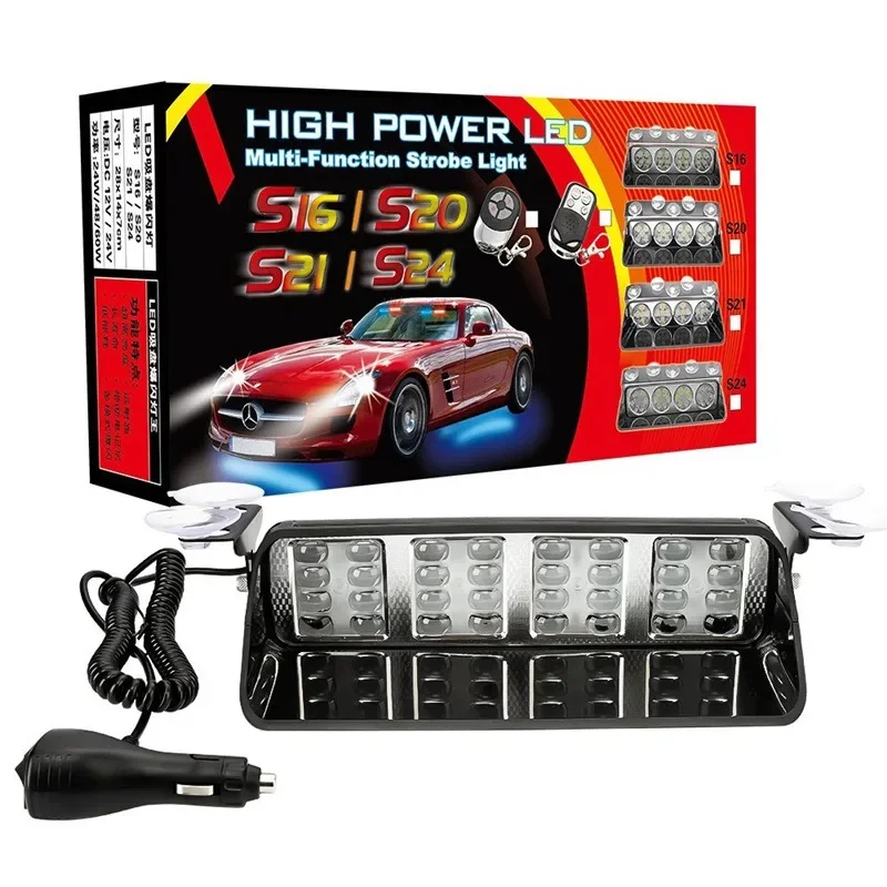 DC 12V 32LED High Beam Dog Counterattack Light Dash Strobe Suction Cup Warning Light Emergency Shovel Road Clearing Lamp