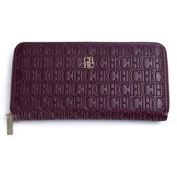 Women's Solid Color Long Wallet - Niche Design, Fashionable & Spacious Luxury Vintage Wallet (Burgundy)