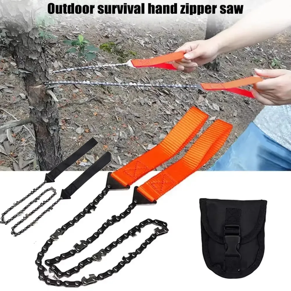 Portable Survival Chain Saw Multifunctional Outdoor Emergency Pocket Chainsaws, Camping Hiking Saw, Hand Cutting Tool Chain Saws