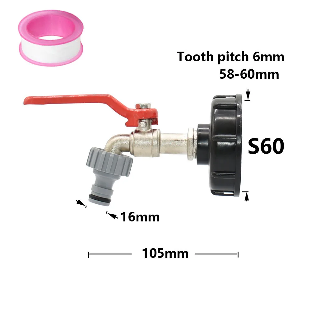 IBC タンクタップアダプターニップル S60X6 スレッド 15 ミリメートル