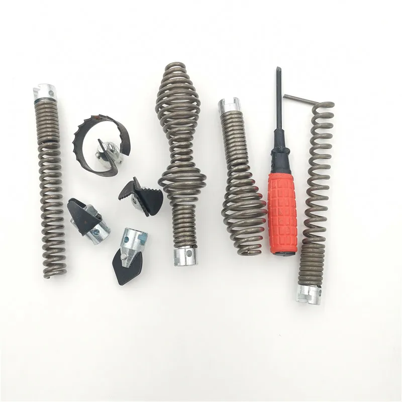 1set 16MM Diameter Pipeline Dredge Device Spring Drill Machine Drain Cleaner Combination Cutter Head Adapter Joint Connector