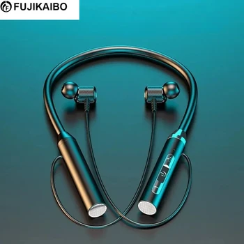 Wireless Headphones Bluetooth 5.0 Neckband Earphones Silicone Hifi 9D Stereo Sports Headset Halter Waterproof Magnetic Earbuds 1