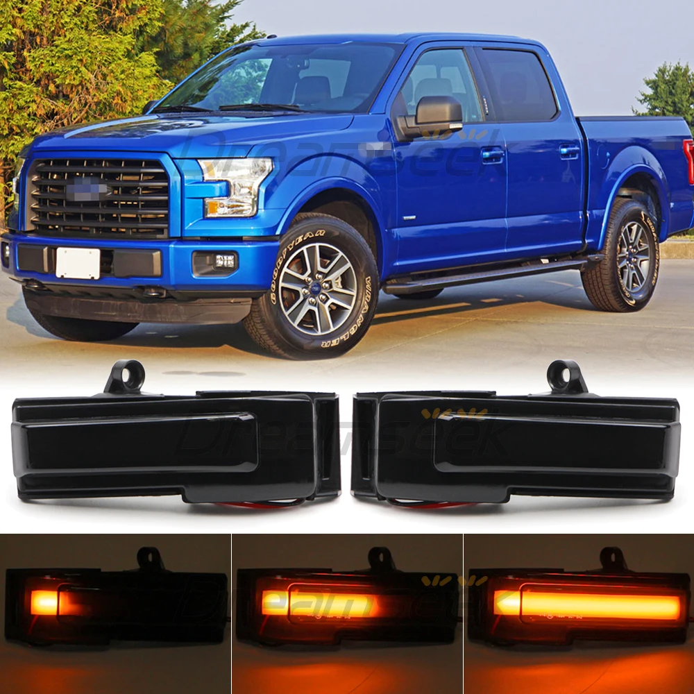 

Зеркальный отражатель для Ford светодиодный F150 15-20, с последовательным динамическим сигналом поворота, световой индикатор, дымовая линза