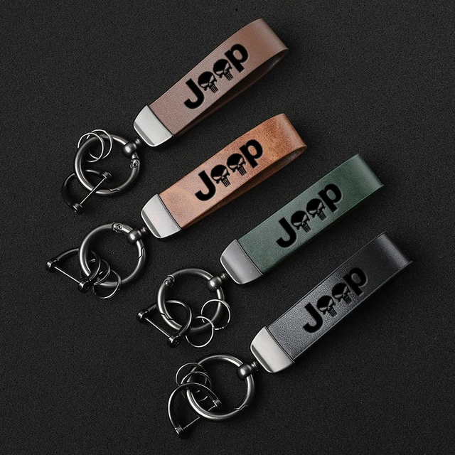 For Jeep Renegade Wrangler JK JL Grand Cherokee Compass Patriot Journey  Charger Luxury Genuine Leather Keychain Car Key Ring - AliExpress