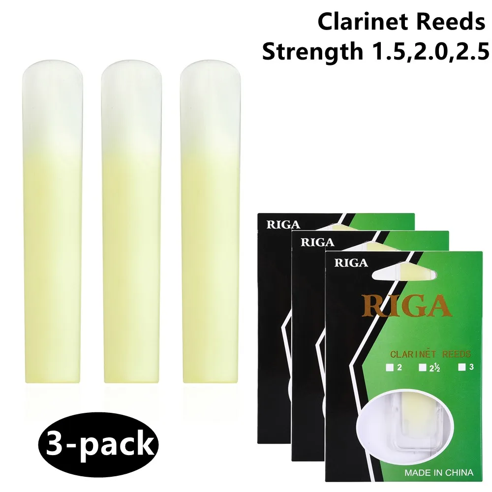 Yellow Resin Reeds 1.5/2.0/2.5 Reeds Strength Resin Clarinet LxW 67mm X 11.5mm / 2.64inch X 0.45inch Protable Reliable