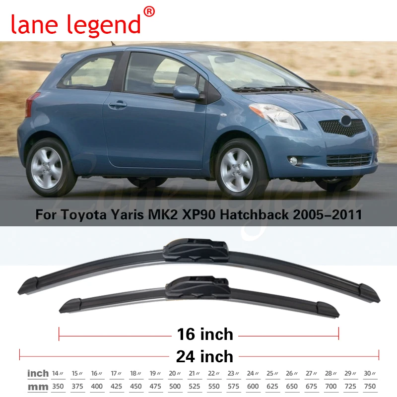Auto Wischer Klinge Windschutzscheibe für Toyota Yaris Vitz XP90 2006 ~ 2011 MK2 Vorne Hinten Fenster Scheibenwischer Auto Waren 2008 2009 2010 – Detail 5
